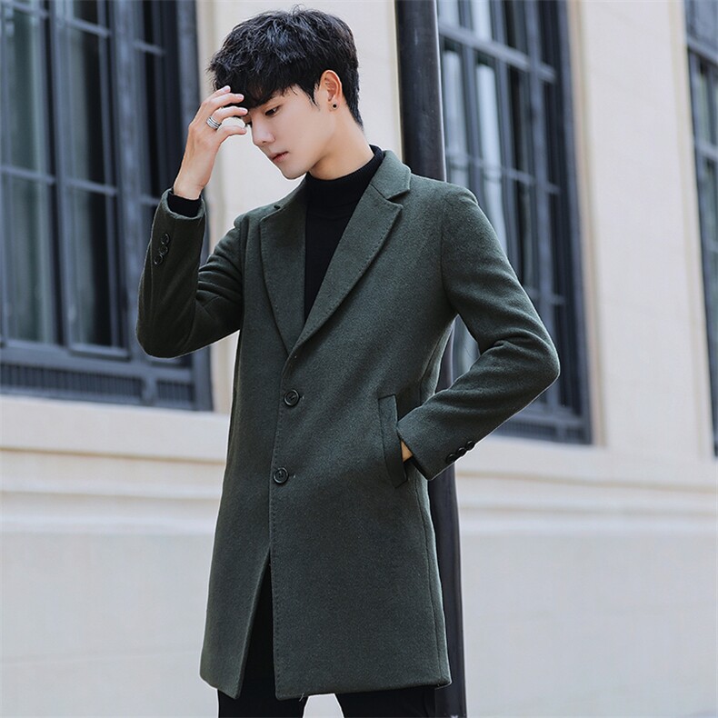 2026年秋冬季新款毛呢大衣男韩版修身羊毛呢男士休闲潮27008-P98，男装毛呢大衣，电商A355（原A415）