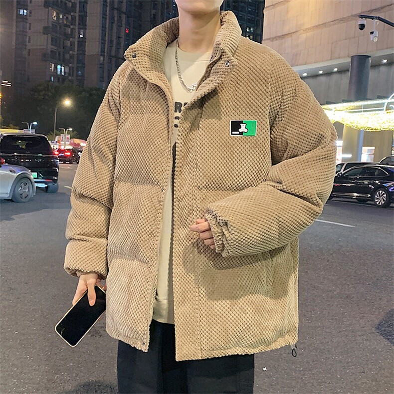 特批P100无差价冬新纹理感雪尼尔棉衣男欧棉绒青少年保暖棉衣M95,男装棉衣,电商A001-1