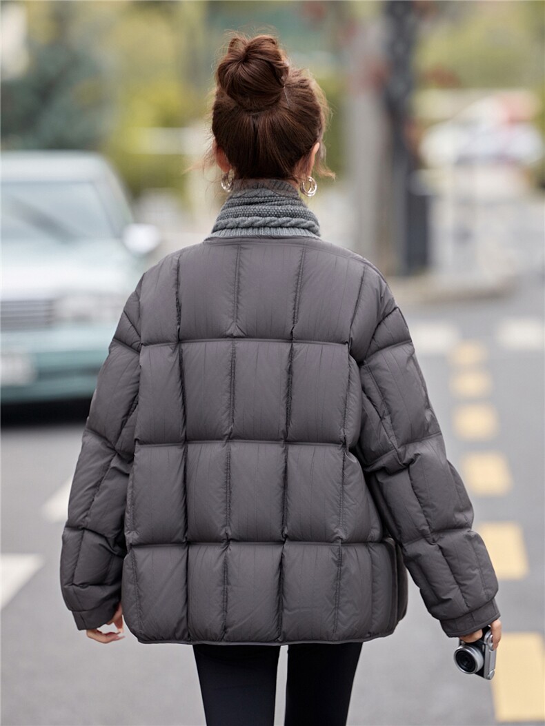 【现货现货】【数据很好】2025冬季新款羽绒服90白鸭绒配围巾外套,女装羽绒服,一安秀