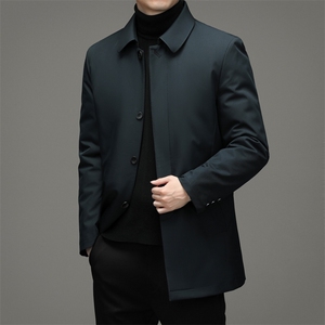秋冬男士羽绒服中老年爸爸装商务休闲翻领衬衫外套A9605-P210图片
