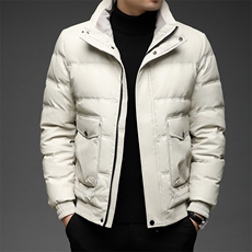 中年男士保暖外套立领爸爸装羽绒服男冬季休闲上衣BJY08196-P200，男装羽绒服，电商B212（原钱塘6029）