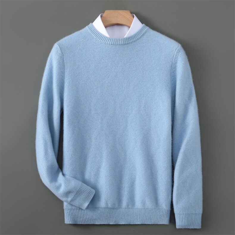 秋冬显瘦毛衣女宽松休闲打底针织圆领羊毛针织衫上衣男装，男装羊毛衫，忠诺羊绒