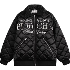 高街拼接面包服皮棉袄男女款冬季字母刺绣pu皮棉衣翻领棒球服外套，男装皮衣，星座506A