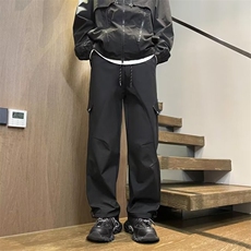 冬季加绒户外登山裤美式高街黑色直筒工装裤K311-绒P45常规P40，男装休闲裤，星座1001-1