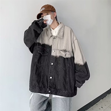 原宿风渐变扎染牛仔外套男潮上衣春秋休闲宽松工装夹克W5244-P58，男装夹克，星座512-2
