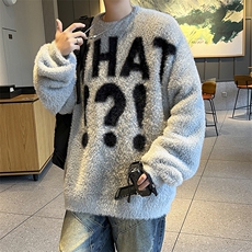 金属高级感垫肩毛衣男冬季慵懒风情侣水貂毛绒针织衫，男装针织衫/毛衣，星座716-4