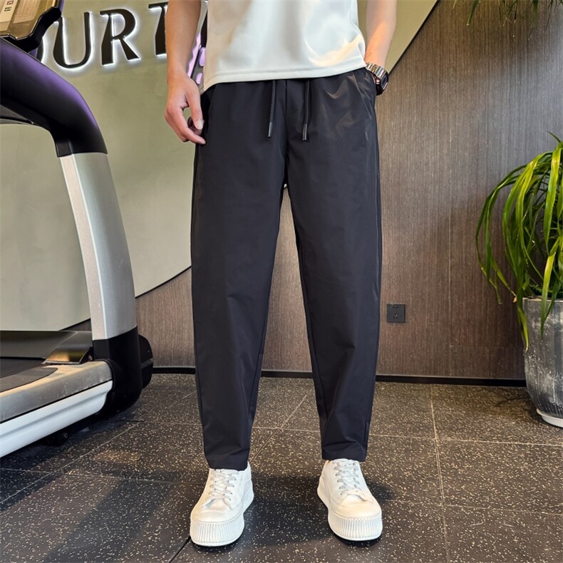 BK781P4868小伙风店主风夏季百搭透气冰丝九分裤子男休闲裤,男装休闲裤,电商B340