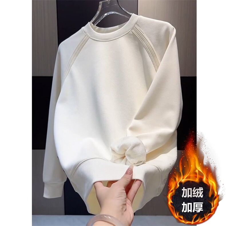 8264-P40加绒50 卫衣男秋冬款套头加绒长袖上衣服打底衫图片