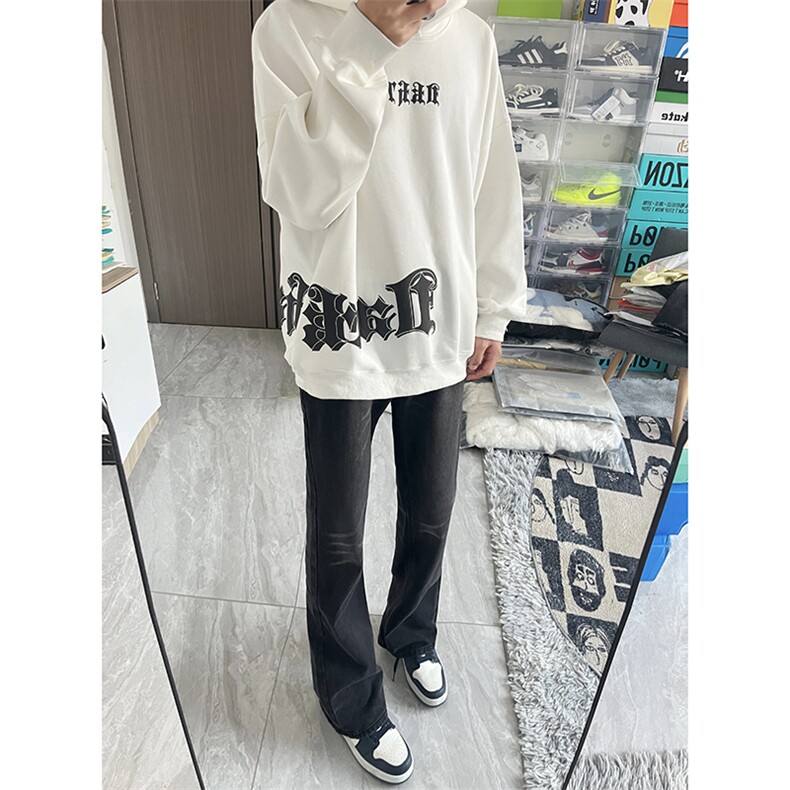 B221美式ins高街暗黑光版修身微喇牛仔裤LK23137-P55控78,男装牛仔裤,电商B221