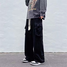 WASSUPHAPPY美式高街vibe裤子男秋季新款机能工装裤痞帅直筒长裤，男装休闲裤，星座1008