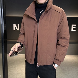 M-3XL 9830-P195 288 标50绒 纯色短款立领简单羽绒服男图片
