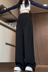特批P55无差价秋新大码毛呢休闲裤男重磅呢料中性阔腿拖地裤K1568，男装休闲裤，电商A001