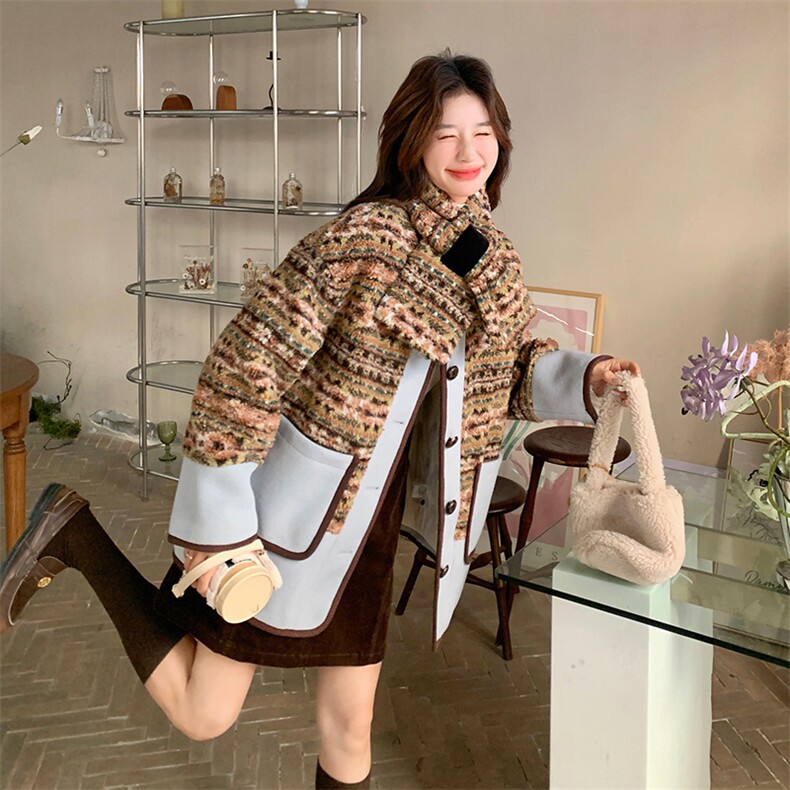6972数据款现货大货已出90绒羊羔毛拼接羽绒P295-K438,女装羽绒服,2D034
