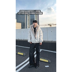 现货高品质美式高街冬季重磅硬挺短款座山雕毛领棉衣男女加厚外套，男装棉衣，电商A443