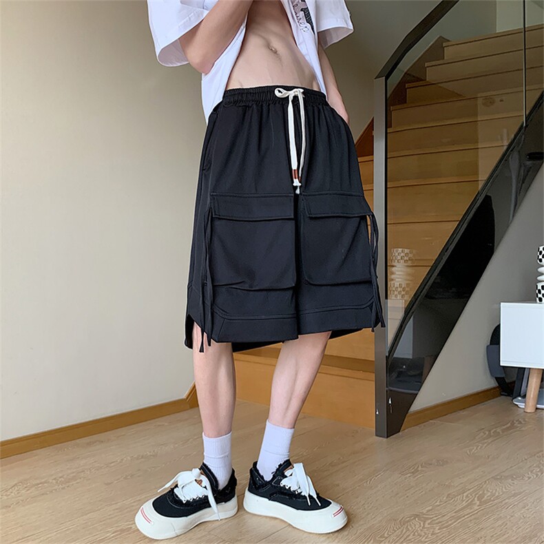 冰丝垂感工装短裤男宽松潮牌五分裤A407P40,男装牛仔裤,电商A309