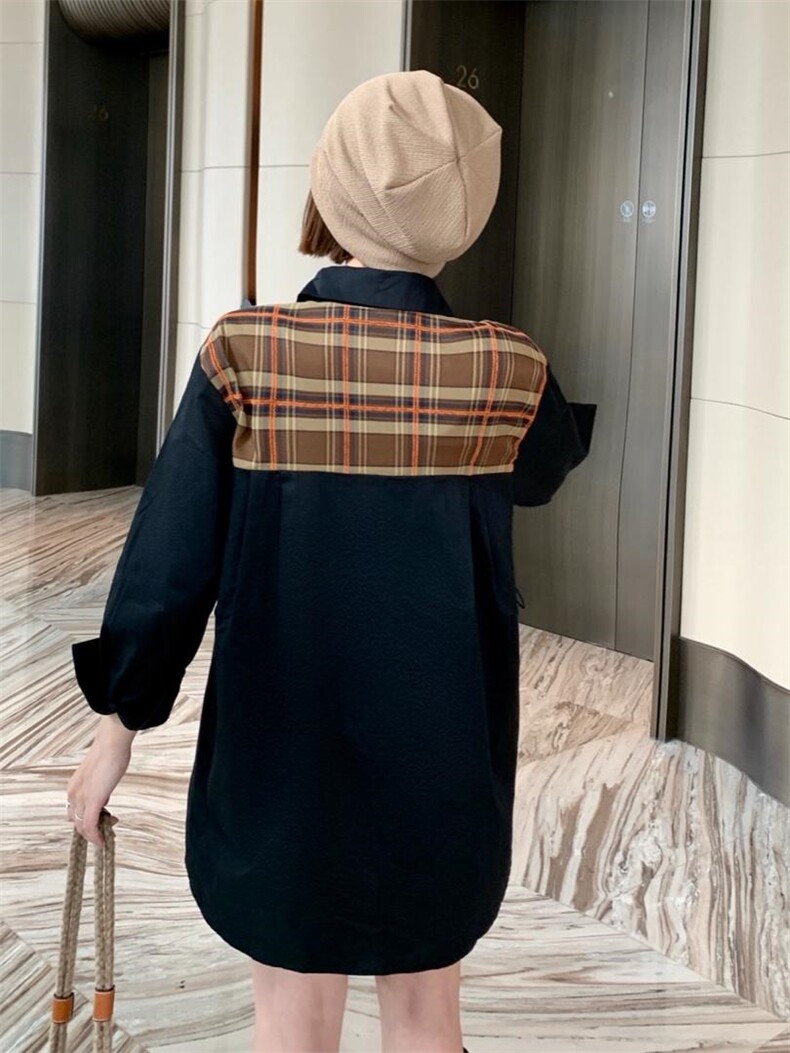 【现货】时尚格子拼接衬衫！，女装衬衫，S.S