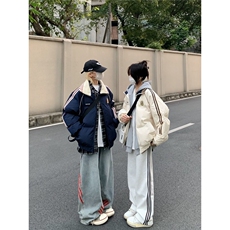 1506-1/M76091/P89韩版盾牌刺绣藏青色棉服外套冬季加厚男女同款，男装棉衣，星座1506-1