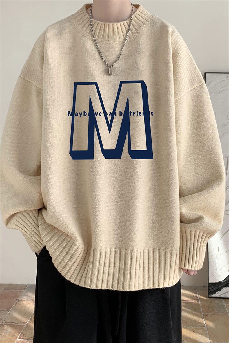 半高领毛衣男士大码针织衫男毛线衣男M18260-P45加绒款-P65,男装针织衫/毛衣,电商A040