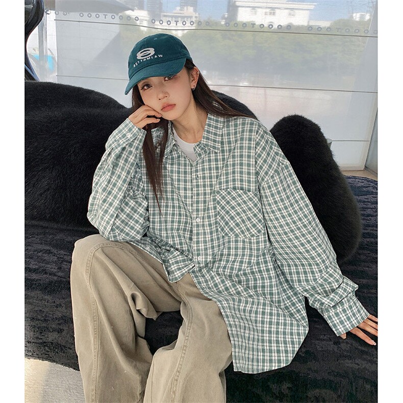 港风衬衫高级感设计耐磨格子衬衫休闲百搭MD-H553-特批40控69,男装衬衫,星座717