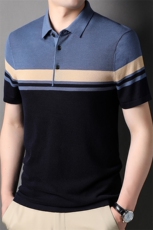 APm22200308钱塘2020-3夏季新款条纹翻领时尚休闲短袖精品T恤P95，男装T恤，钱塘207-3