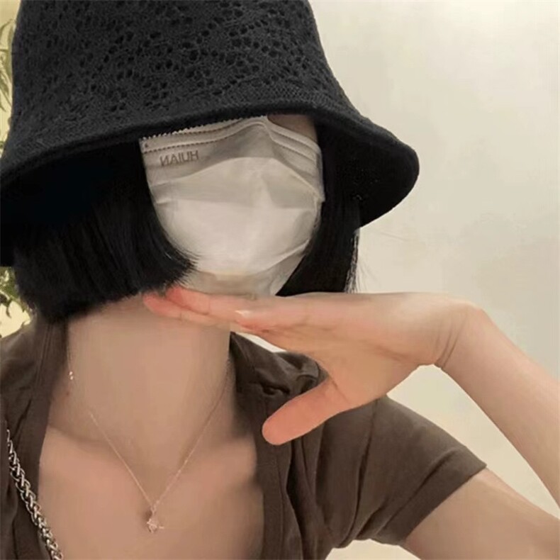 秋冬女时尚羊毛针织帽子双面可戴保暖渔夫帽盆帽镂空花纹水桶帽，帽子，鑫友供货