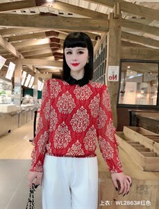 2022春季新款女装修身显瘦气质时尚花色小衫图片