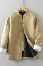 风棉衣男冬款立领复古唐装大码棉麻夹棉保暖外套棉服1181p145，男装棉衣，电商A016