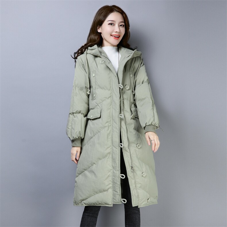 休闲都市时尚中长款拉链连帽棉衣/棉服宽松2020年冬季修身显瘦,女装棉衣/棉服,小林双子