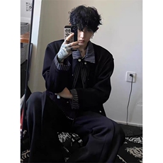 新款原宿假两件衬衫简约气质流行时尚百搭慵懒日系ins文艺潮流，男装衬衫，星座506A