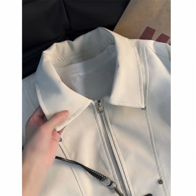 网图美式翻领纹理感PU皮夹克皮衣机车服外套JK508-P70,男装夹克,星座1213