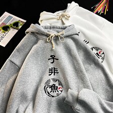 WY2070-P35加绒款-P40纯棉连帽卫衣男大码运动帽衫宽松薄，男装卫衣，电商A040