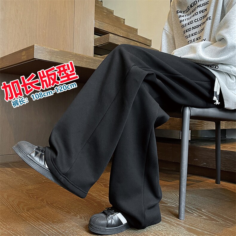 高个子加长裤子男秋冬加绒加厚卫裤百搭休闲运动裤KZ006P45加绒55图片