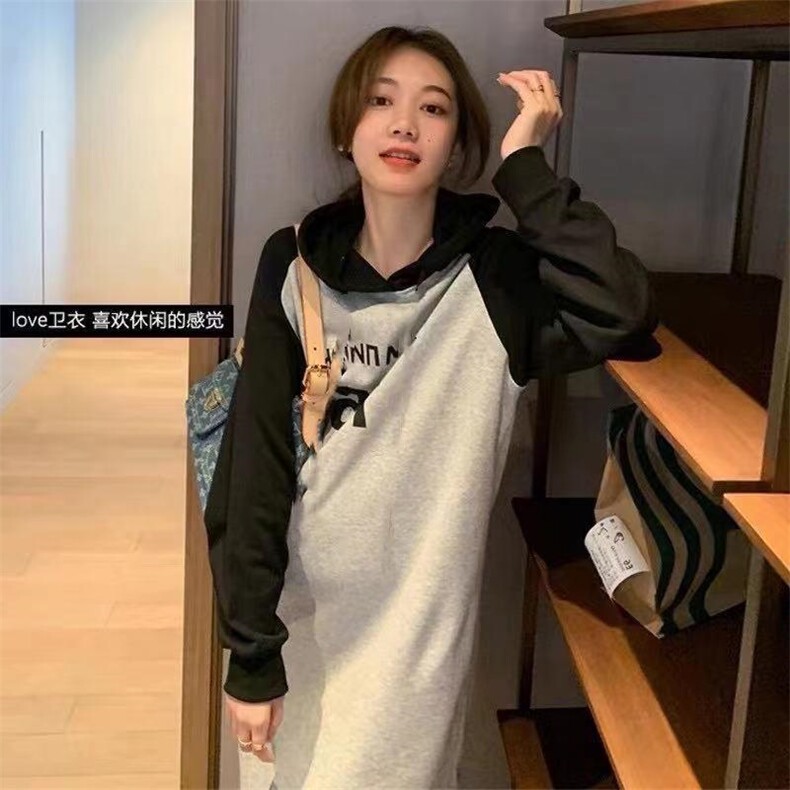 冬款加绒卫衣长款，女装卫衣/绒衫，寸汐