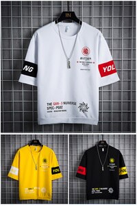 2021新款男短袖t恤夏季ins潮牌潮流上衣打底衫DT05P30图片