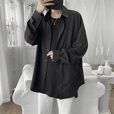 2021新款春夏冷淡风衬衫雪纺垂感长袖衬衫男衬衣CS2002，男装衬衫，星座507
