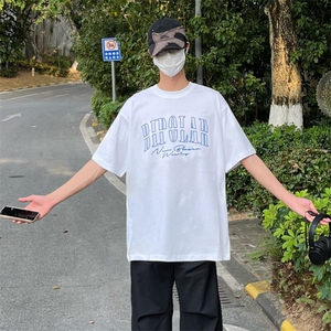 M468-P35刺绣款短袖t恤夏季宽松潮流ins情侣款上衣图片