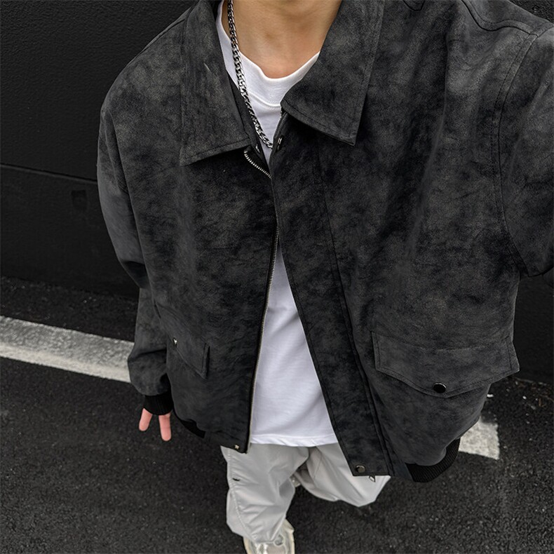 现货黑色三防春秋款男士皮夹克外套皮衣JK308P80，男装夹克，星座1904A-1