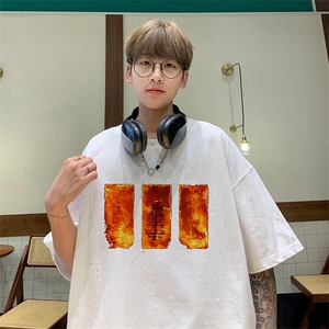 可48小时发货支持抖音得物来样二开 美式满天星亮片短袖T恤MTX632图片