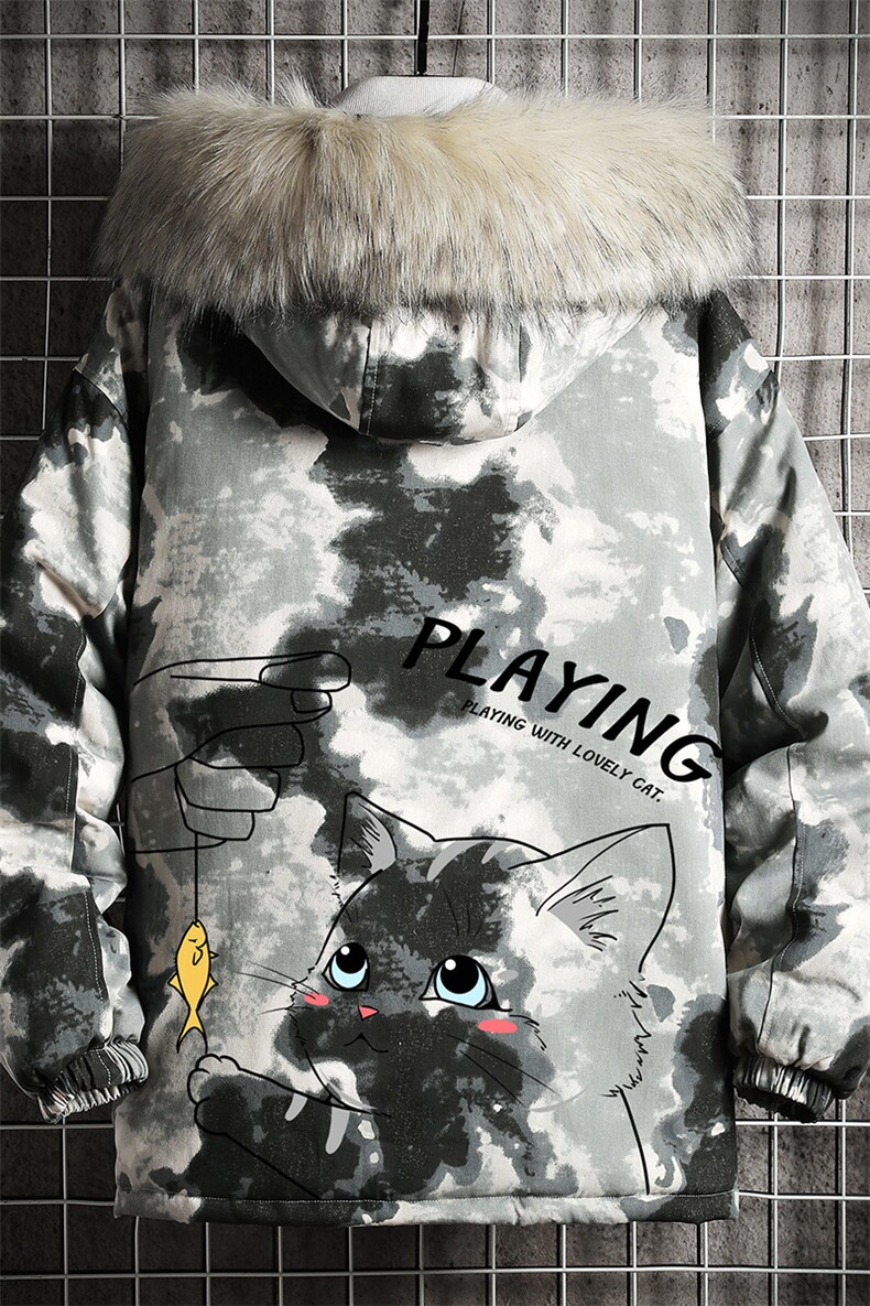 MC49129-P135日系潮衣男大码派克服男工装服外套袄网格,男装棉衣,电商A040A