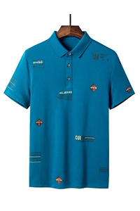 夏季新款男士翻领短袖t恤中年有领男装上衣服休闲POLO衫图片