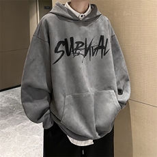 wassuphappy重磅麂皮绒连帽卫衣男款春秋季潮流美式痞帅休闲外套，男装卫衣，电商B205
