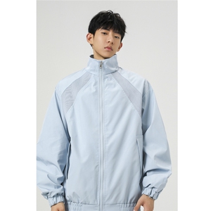 美式罗纹拼接袖子褶皱大码M-5XL教练夹克男JK78056P69控105图片