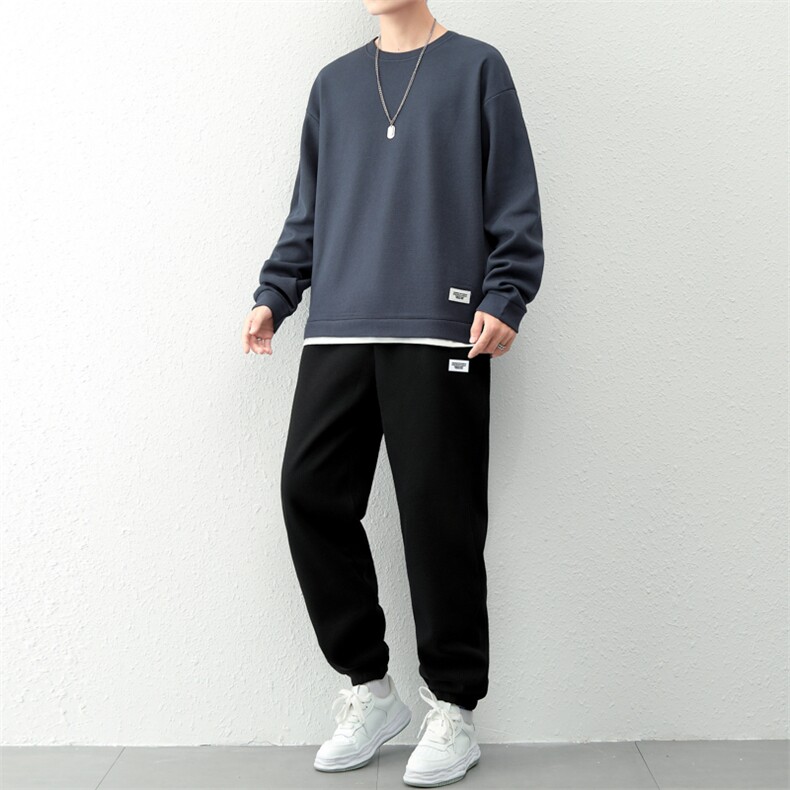 新款休闲华夫格套装,男装休闲套装,星座1106-2（原1111B）
