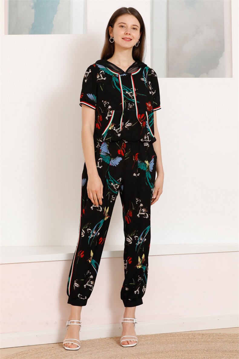 时尚印花女装套装舒适休闲两件套显瘦百搭潮流新品,女装套装/套裙,笃写