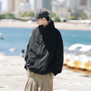 秋季连帽外套男士休闲大码夹克抽绳青年上衣新款266-JK9116-P80图片