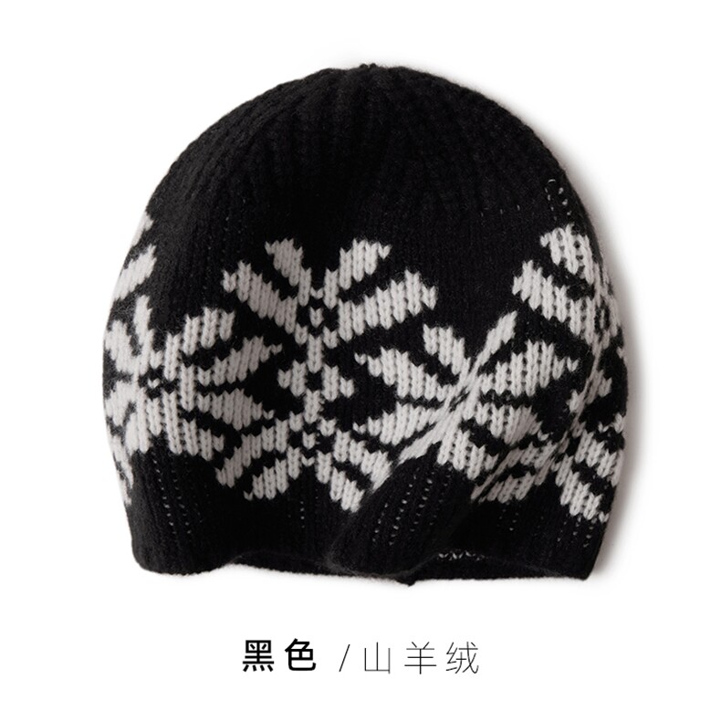 2025年秋季时尚百搭通勤简约休闲大雪花帽子,饰品帽子,远腾羊绒