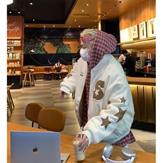美式复古棒球服棉服外套男女冬季新款飞行员潮牌宽松时尚立领夹克，男装夹克，星座218-1（原230）