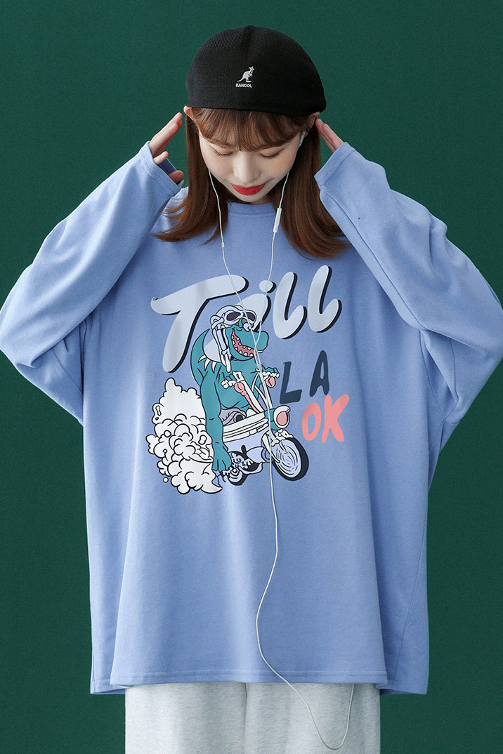 ！2023春季新品潮流行恐龙Fashion长袖T恤潮T115P25控38,男装T恤,A247A