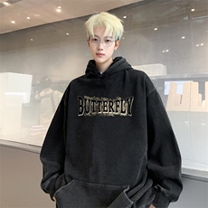 美式潮牌重磅水洗做旧连帽卫衣力推大码男XZ517A-2-Y7744-P68，男装卫衣，星座517A-2