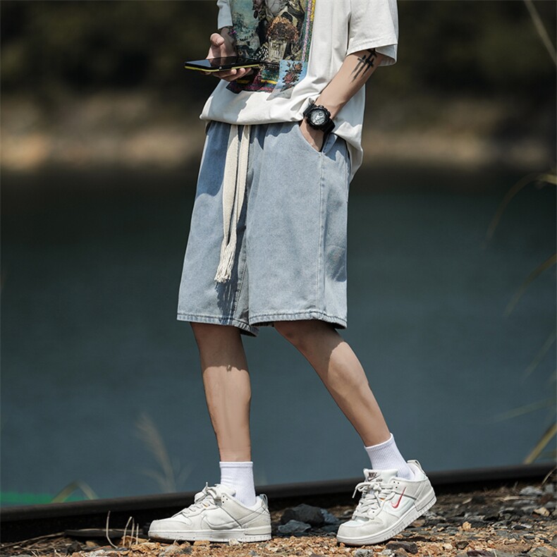 牛仔短裤夏季薄款中裤潮流美式潮牌男生裤子休闲五分裤DK8033-p36,男装牛仔裤,星座1008-2